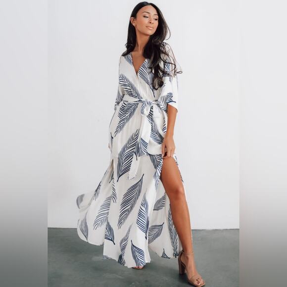 Baltic Born White and Blue Maxi Dress - Picture 3 of 14